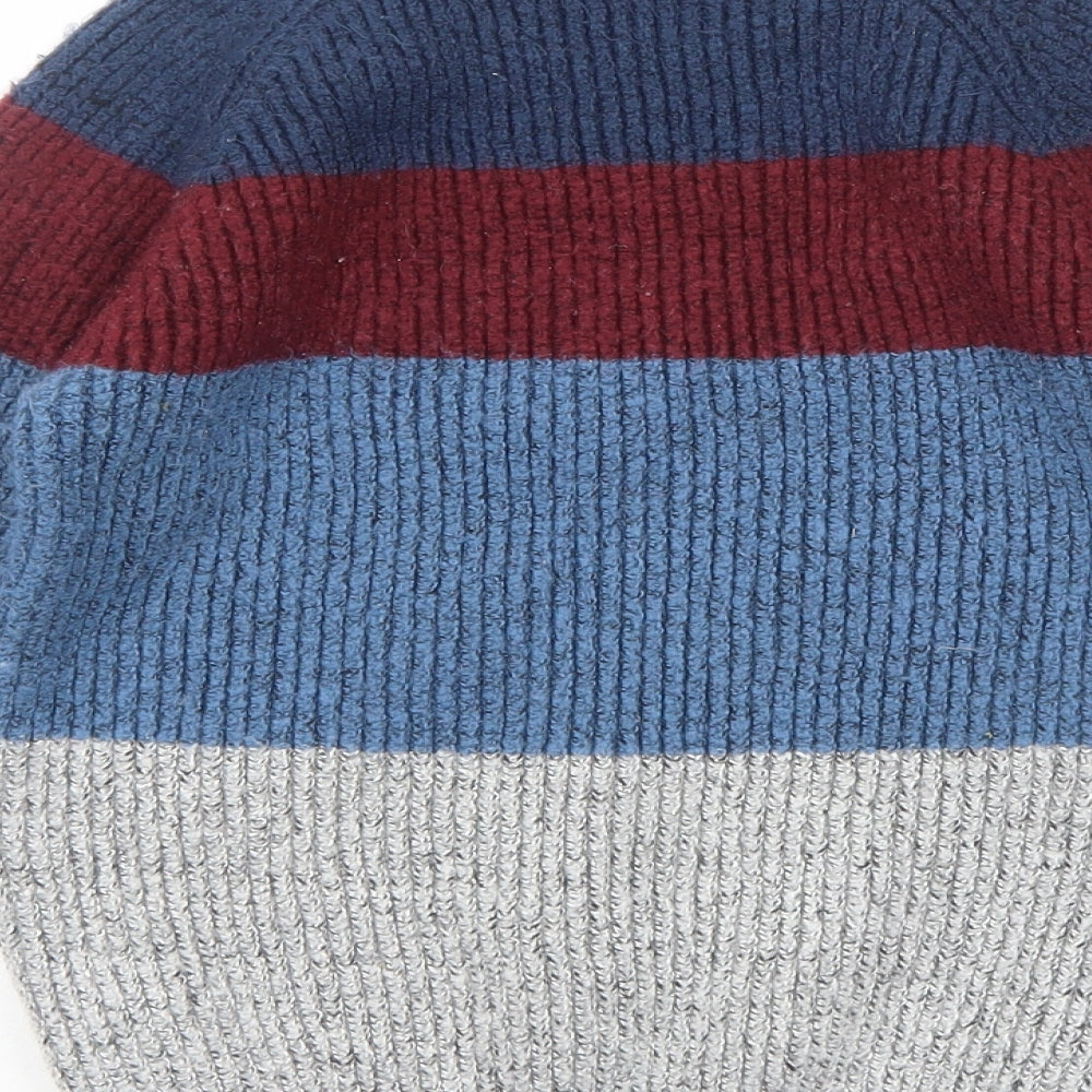 Matalan Boys Blue Round Neck Colourblock Acrylic Pullover Jumper Size 13 Years Pullover