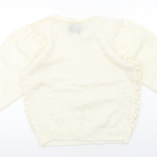 Paramour Womens White Round Neck Acrylic Pullover Jumper One Size