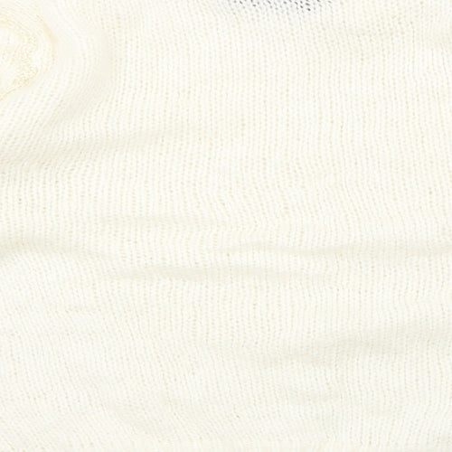 Paramour Womens White Round Neck Acrylic Pullover Jumper One Size