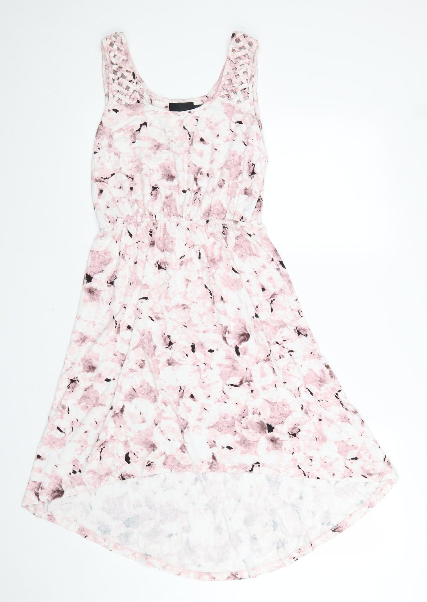 Cynthia Rowley Womens Pink Floral Viscose Fit & Flare Size S Scoop Neck Pullover