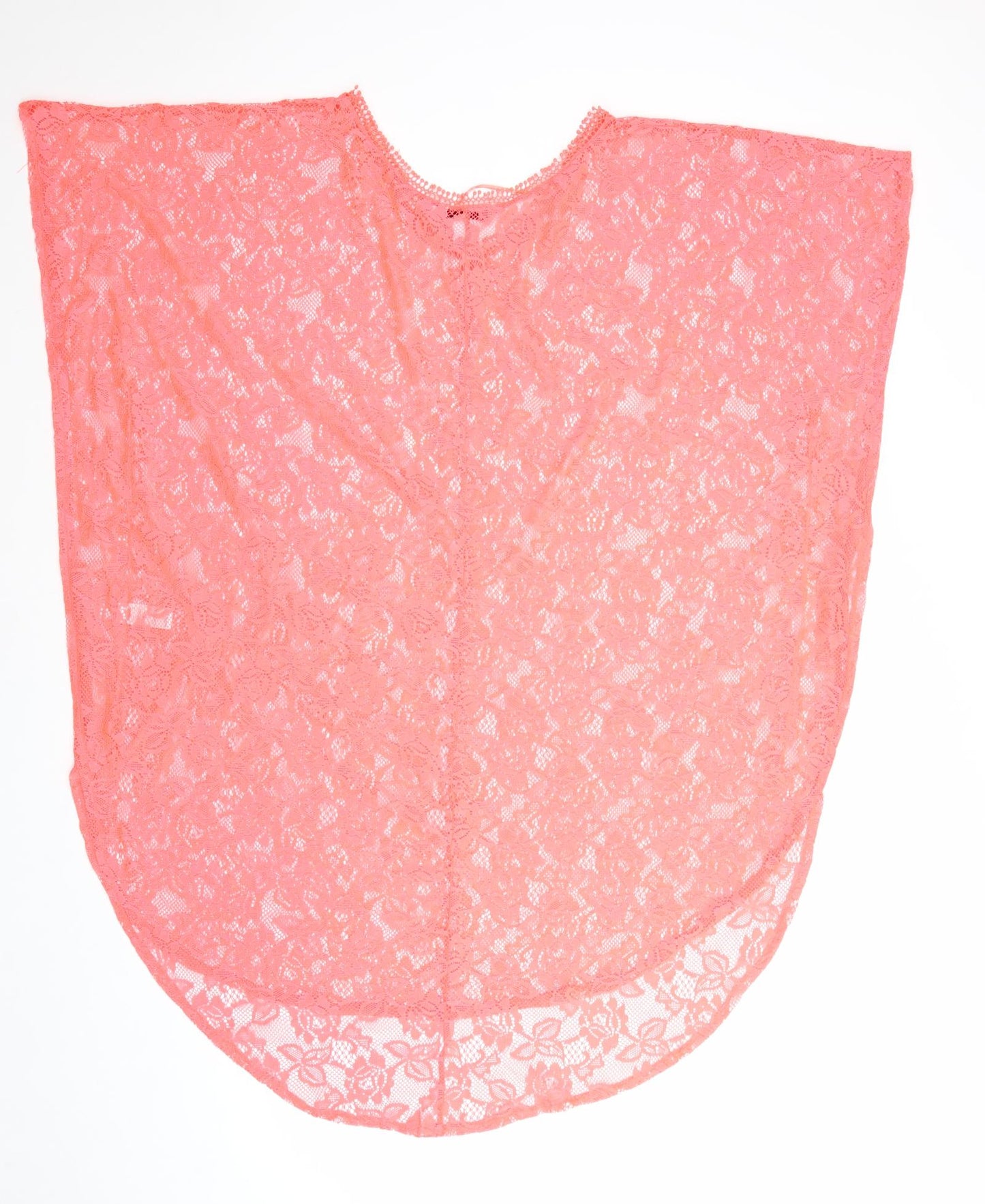 TU Womens Pink Geometric Polyester Kimono Blouse Size L Round Neck