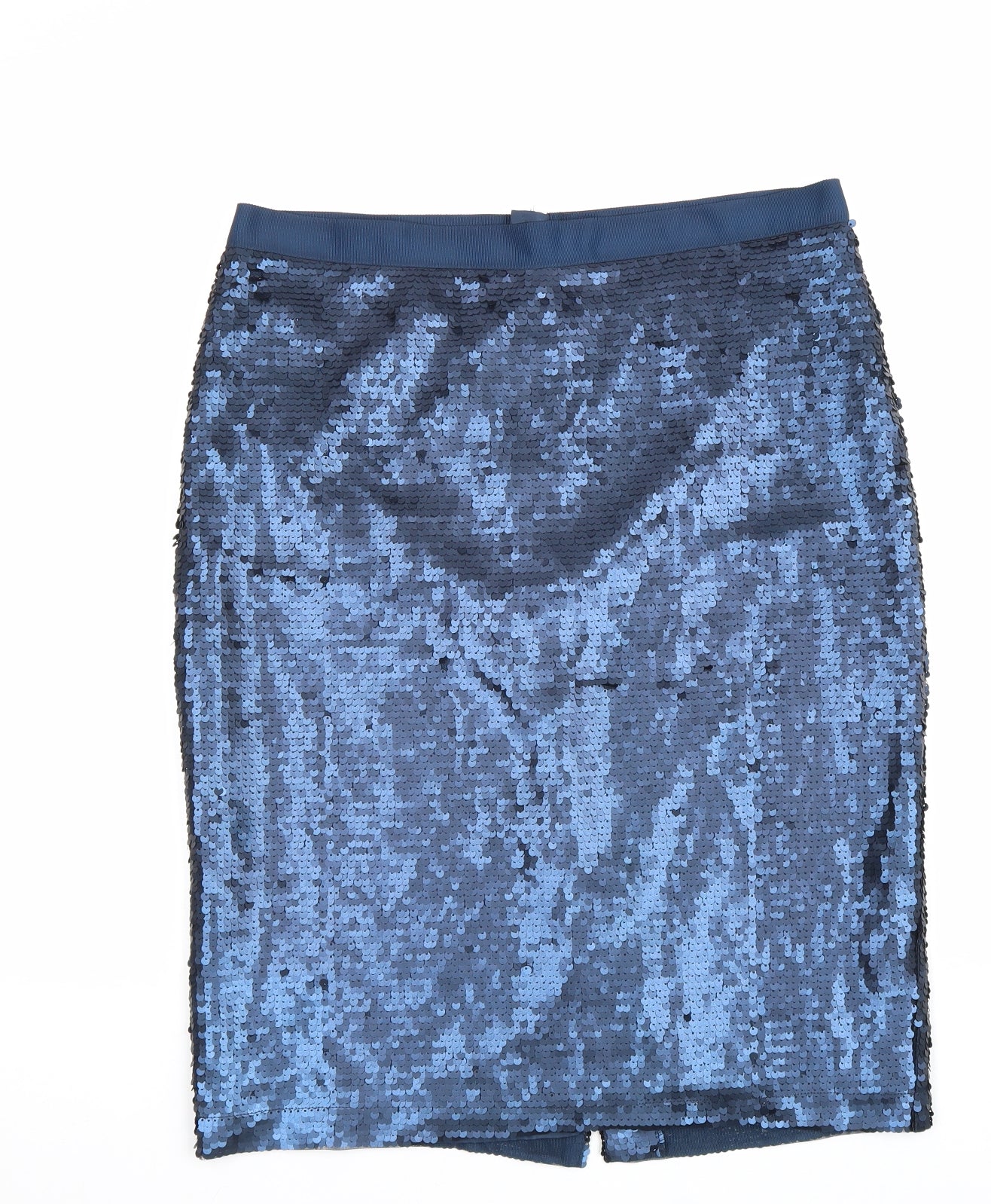 Pure Womens Blue Polyester Straight & Pencil Skirt Size 14 Zip