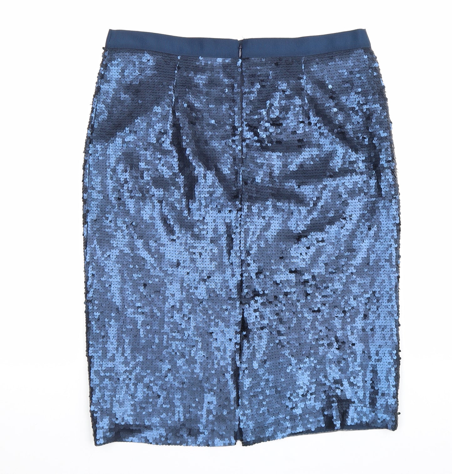 Pure Womens Blue Polyester Straight & Pencil Skirt Size 14 Zip