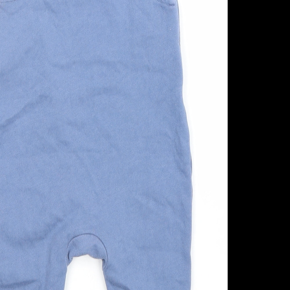 TU Baby Blue Cotton Dungaree One-Piece Size 9-12 Months Snap - Cute Monster