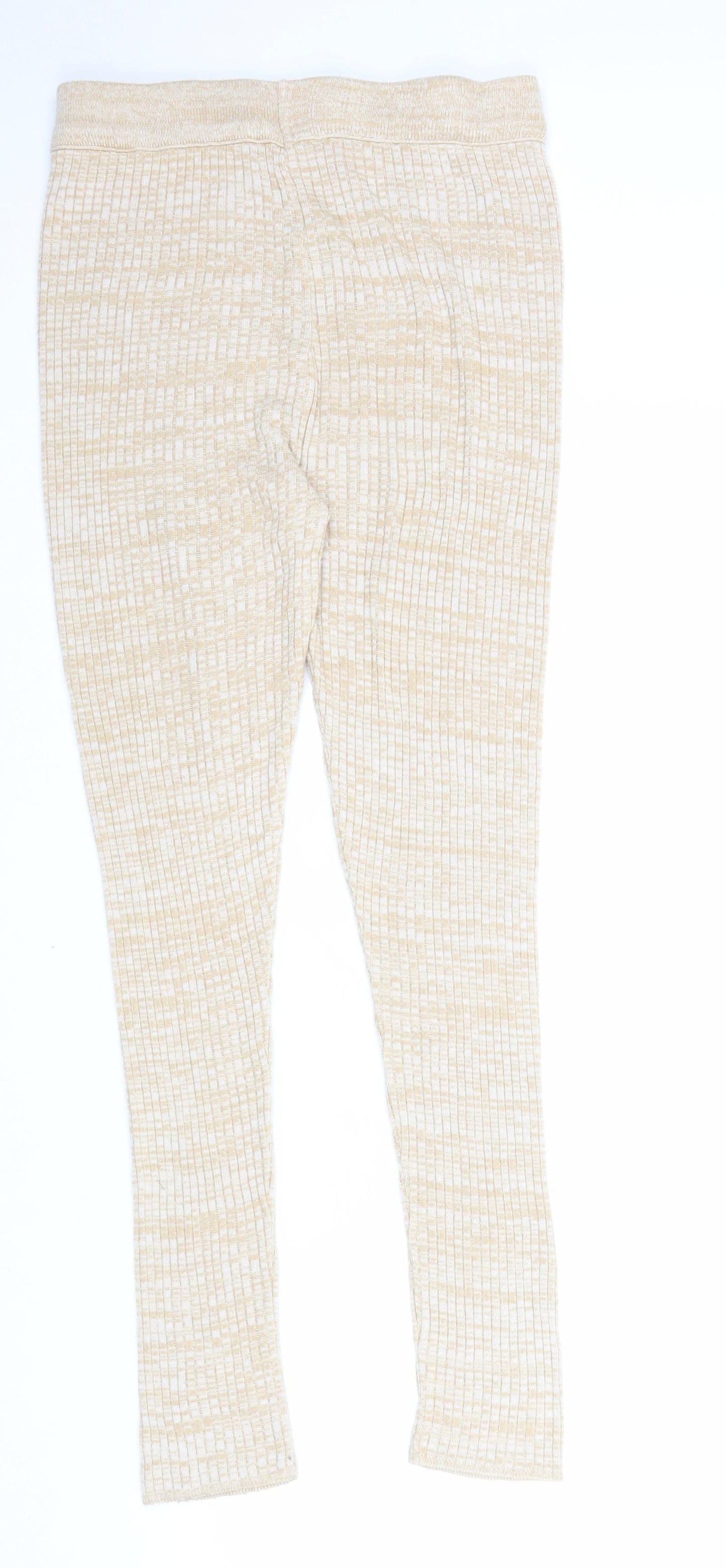 ASOS Womens Beige Geometric Acrylic Jogger Trousers Size 10 L30 in Regular Hook & Loop