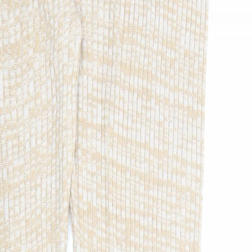 ASOS Womens Beige Geometric Acrylic Jogger Trousers Size 10 L30 in Regular Hook & Loop