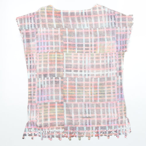Chianti Womens Multicoloured Geometric Polyester Basic Blouse Size 12 Round Neck
