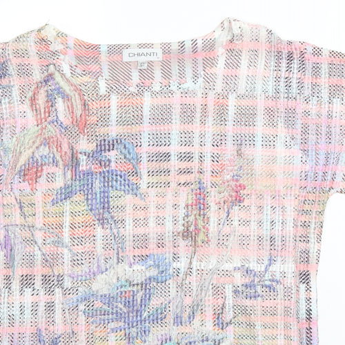 Chianti Womens Multicoloured Geometric Polyester Basic Blouse Size 12 Round Neck