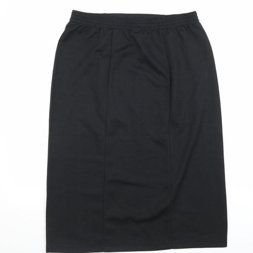 Damart Womens Black Polyester Straight & Pencil Skirt Size 41 in Hook & Loop