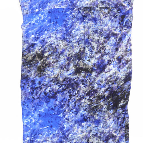 Damsel in a Dress Womens Blue Geometric Viscose A-Line Size 10 V-Neck Pullover
