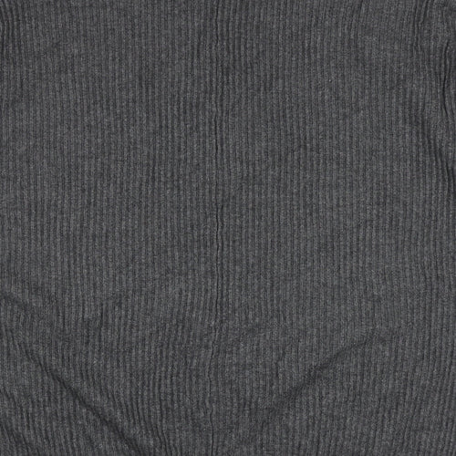 M&Co Womens Grey Mock Neck Viscose Pullover Jumper Size 16