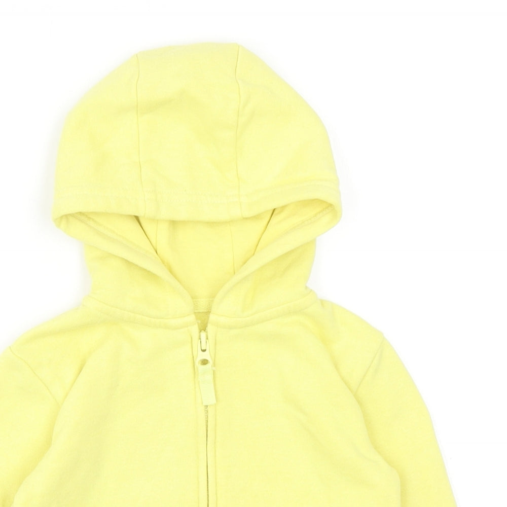 Dunnes Stores Girls Yellow Cotton Full Zip Jumper Size 18-24 Months Zip