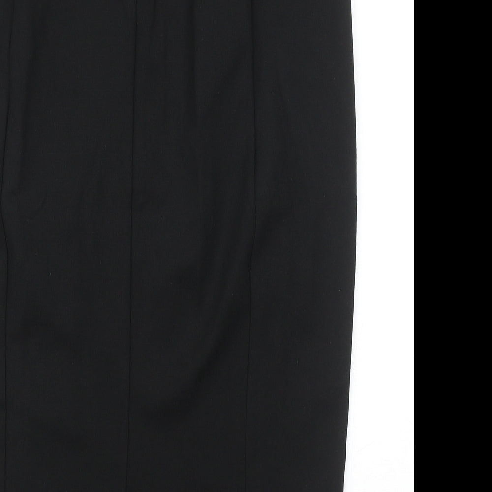 Marks and Spencer Womens Black Viscose Straight & Pencil Skirt Size 12 Zip