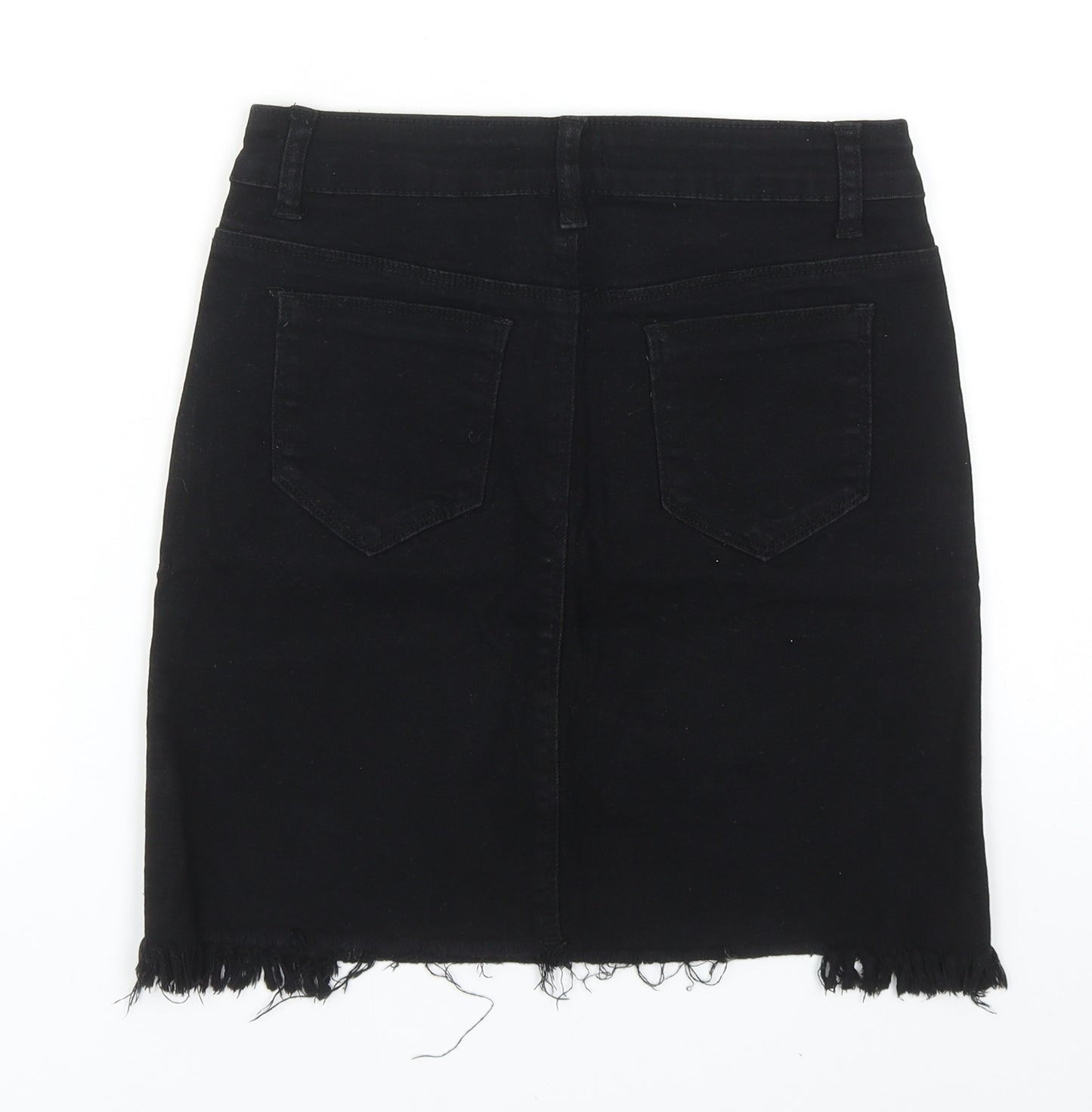 Pink Vanilla Womens Black Cotton Straight & Pencil Skirt Size 10 Zip