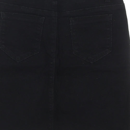 Pink Vanilla Womens Black Cotton Straight & Pencil Skirt Size 10 Zip
