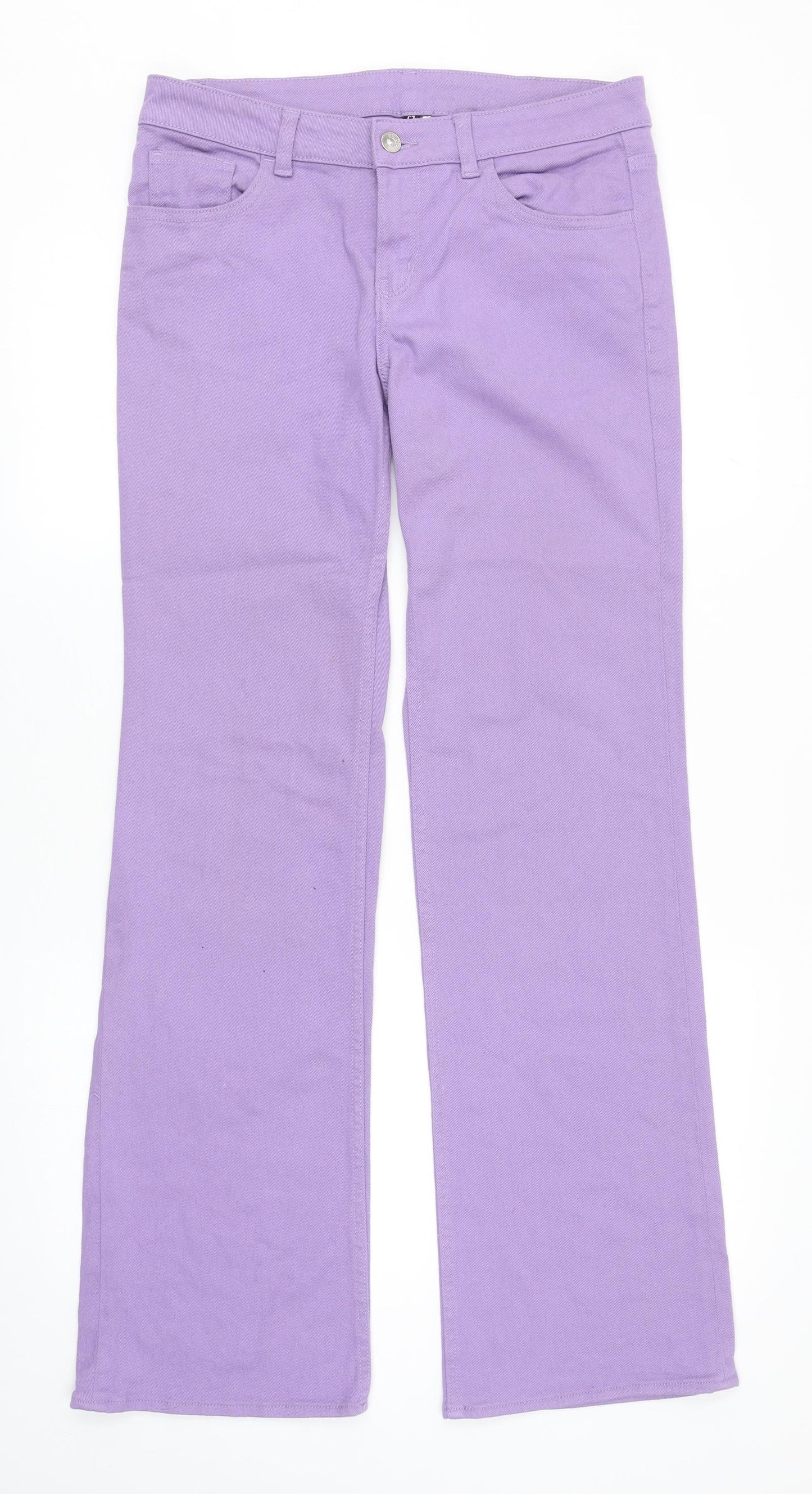 Divided by H&M Womens Purple Cotton Bootcut Jeans Size 12 Regular Zip