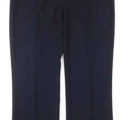 Simon Jersey Womens Blue Polyester Trousers Size 14 Regular Zip