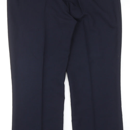 Simon Jersey Womens Blue Polyester Trousers Size 14 Regular Zip
