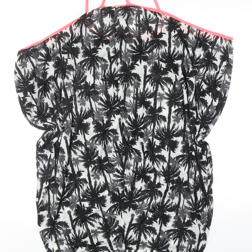 Debenhams Womens Black Geometric Polyester A-Line Size 8 Round Neck Pullover