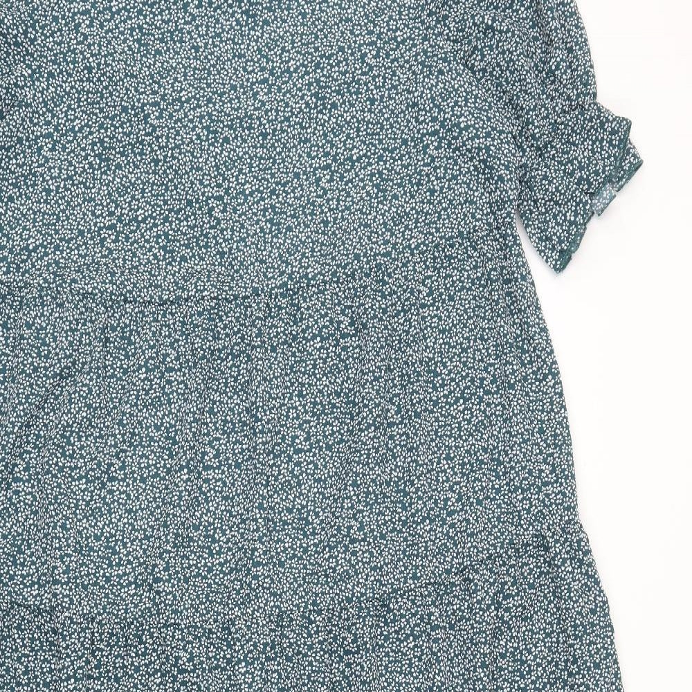 SheIn Womens Blue Geometric Polyester Maxi Size XL Round Neck Pullover