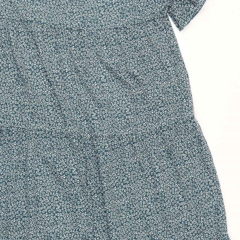SheIn Womens Blue Geometric Polyester Maxi Size XL Round Neck Pullover