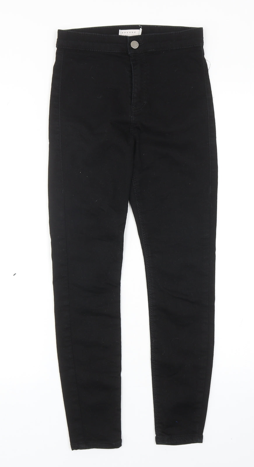 Topshop Womens Black Cotton Skinny Jeans Size 26 in L28 in Regular Zip