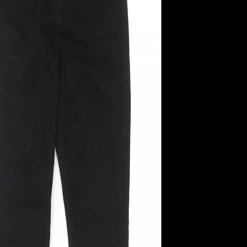 Topshop Womens Black Cotton Skinny Jeans Size 26 in L28 in Regular Zip