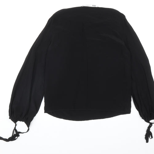 Zara Womens Black Viscose Basic Blouse Size XS Round Neck