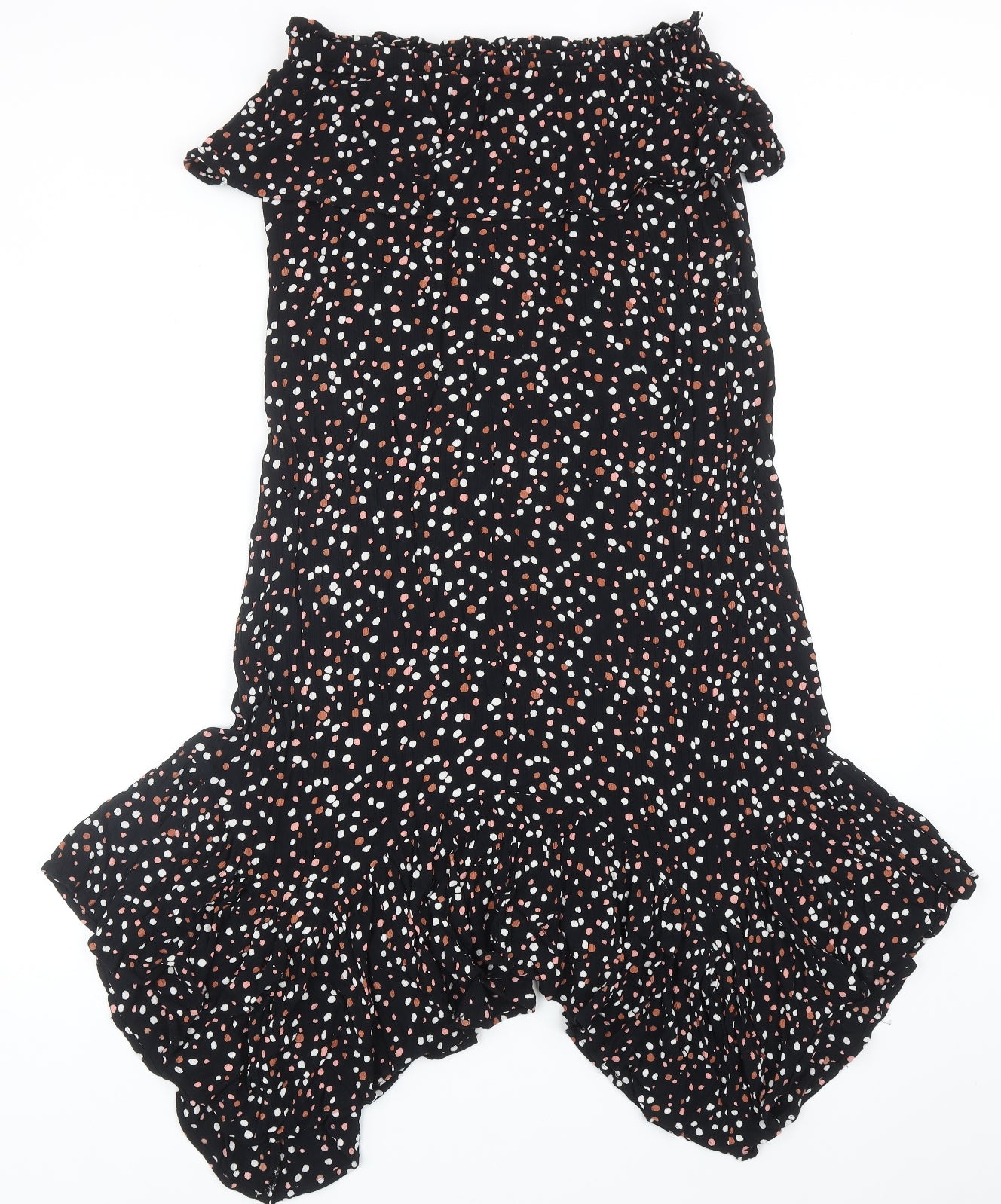 NEXT Womens Black Polka Dot Viscose Swing Skirt Size 14