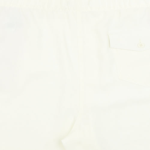 Marks and Spencer Womens Ivory Polyester Sweat Shorts Size 24 Regular Pull On