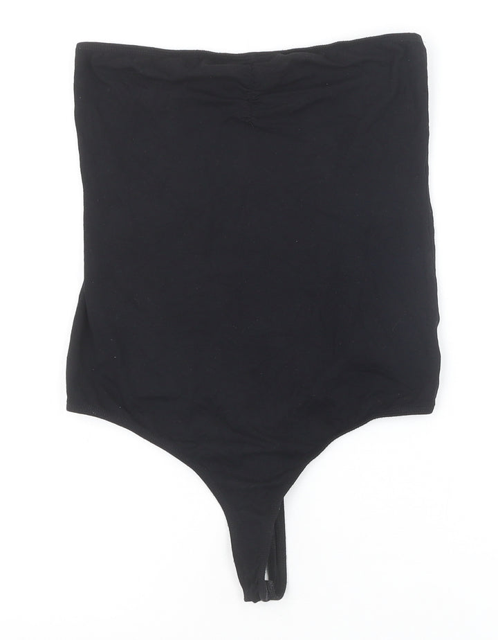 ASOS Womens Black Viscose Bodysuit One-Piece Size 10 Snap