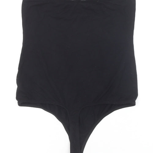 ASOS Womens Black Viscose Bodysuit One-Piece Size 10 Snap