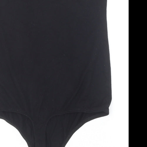 ASOS Womens Black Viscose Bodysuit One-Piece Size 10 Snap