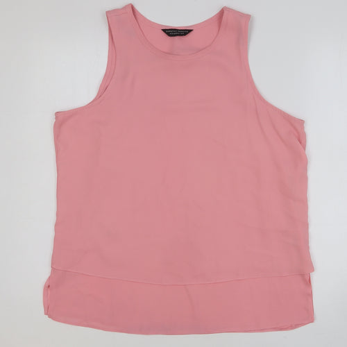 Dorothy Perkins Womens Pink Polyester Basic Tank Size 16 Round Neck