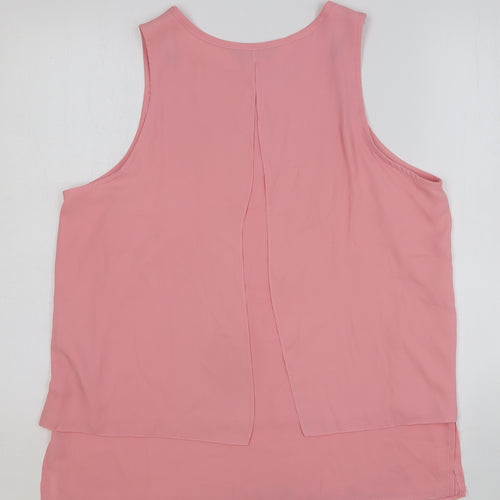 Dorothy Perkins Womens Pink Polyester Basic Tank Size 16 Round Neck