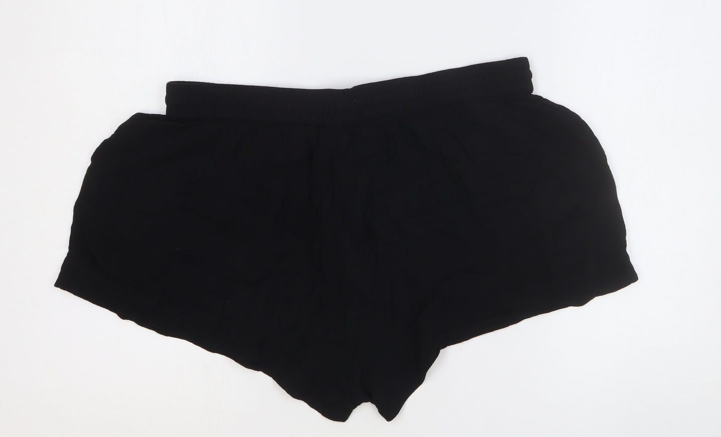 F&F Womens Black Viscose Hot Pants Shorts Size 16 Regular