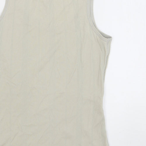 NEXT Womens Beige 100% Cotton Basic Tank Size 12 Round Neck