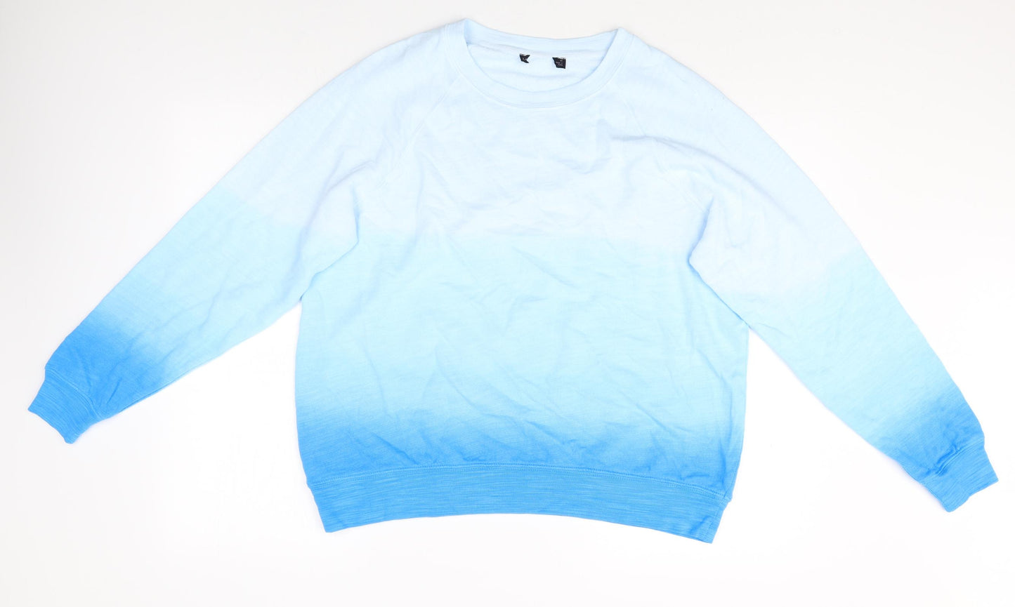 Preworn Womens Blue Round Neck Polyester Pullover Jumper Size 14 - Ombré