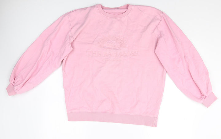 Threadbare Womens Pink Round Neck Cotton Pullover Jumper Size 12