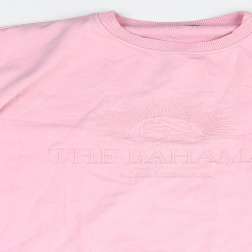 Threadbare Womens Pink Round Neck Cotton Pullover Jumper Size 12