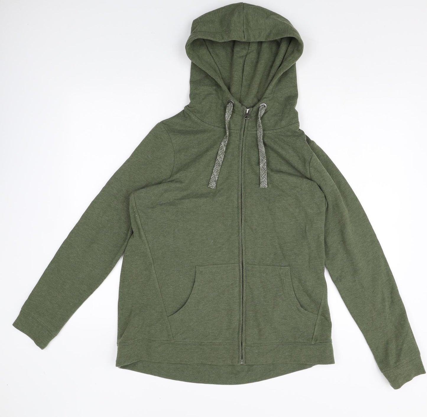 NEXT Womens Green Cotton Full Zip Hoodie Size 14 Zip