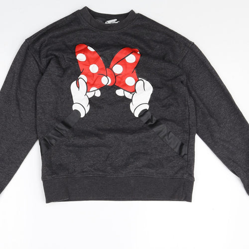 Primark Womens Grey Cotton Pullover Sweatshirt Size 2XS Pullover - Minnie Mouse