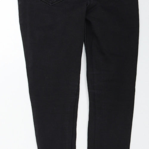 Matalan Girls Black Cotton Skinny Jeans Size 9 Months Regular Pullover