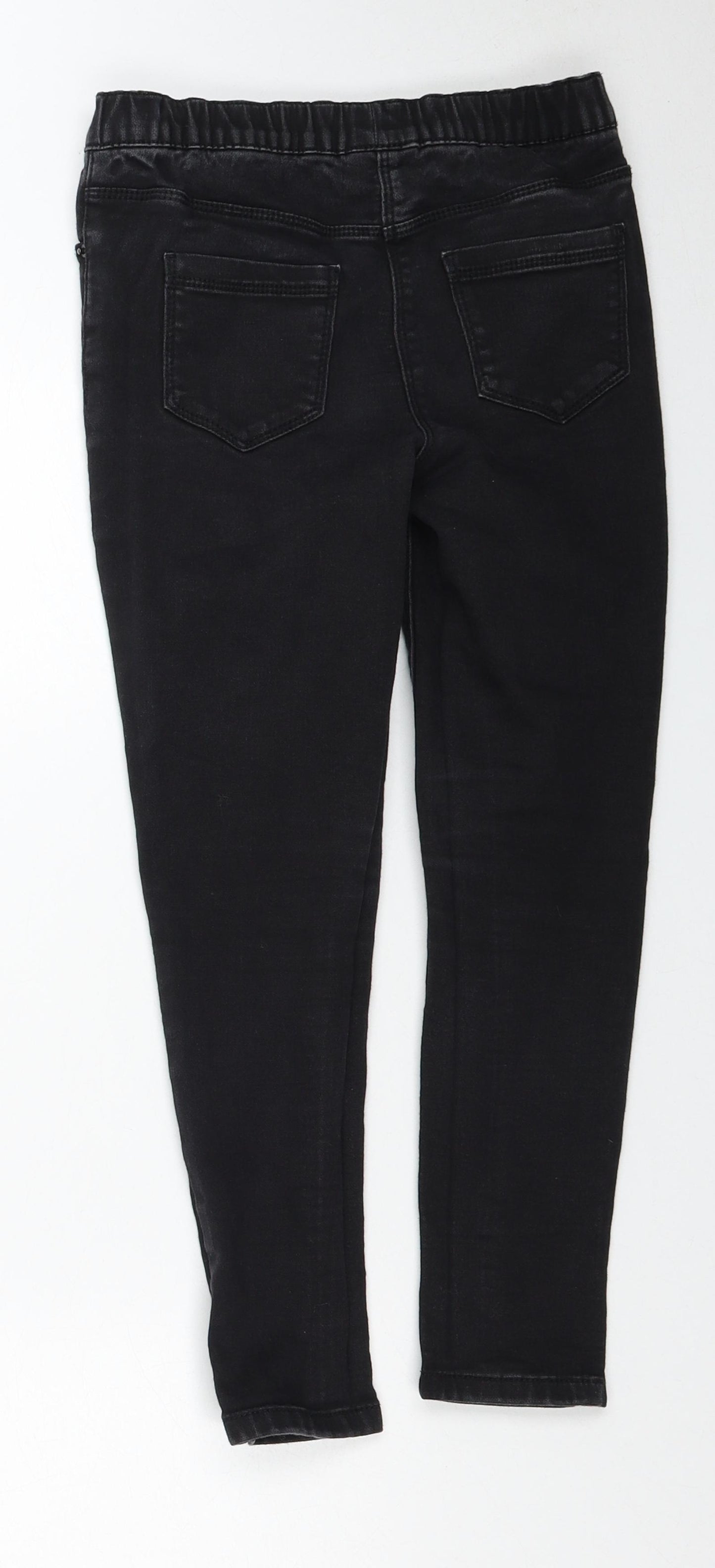 Matalan Girls Black Cotton Skinny Jeans Size 9 Months Regular Pullover