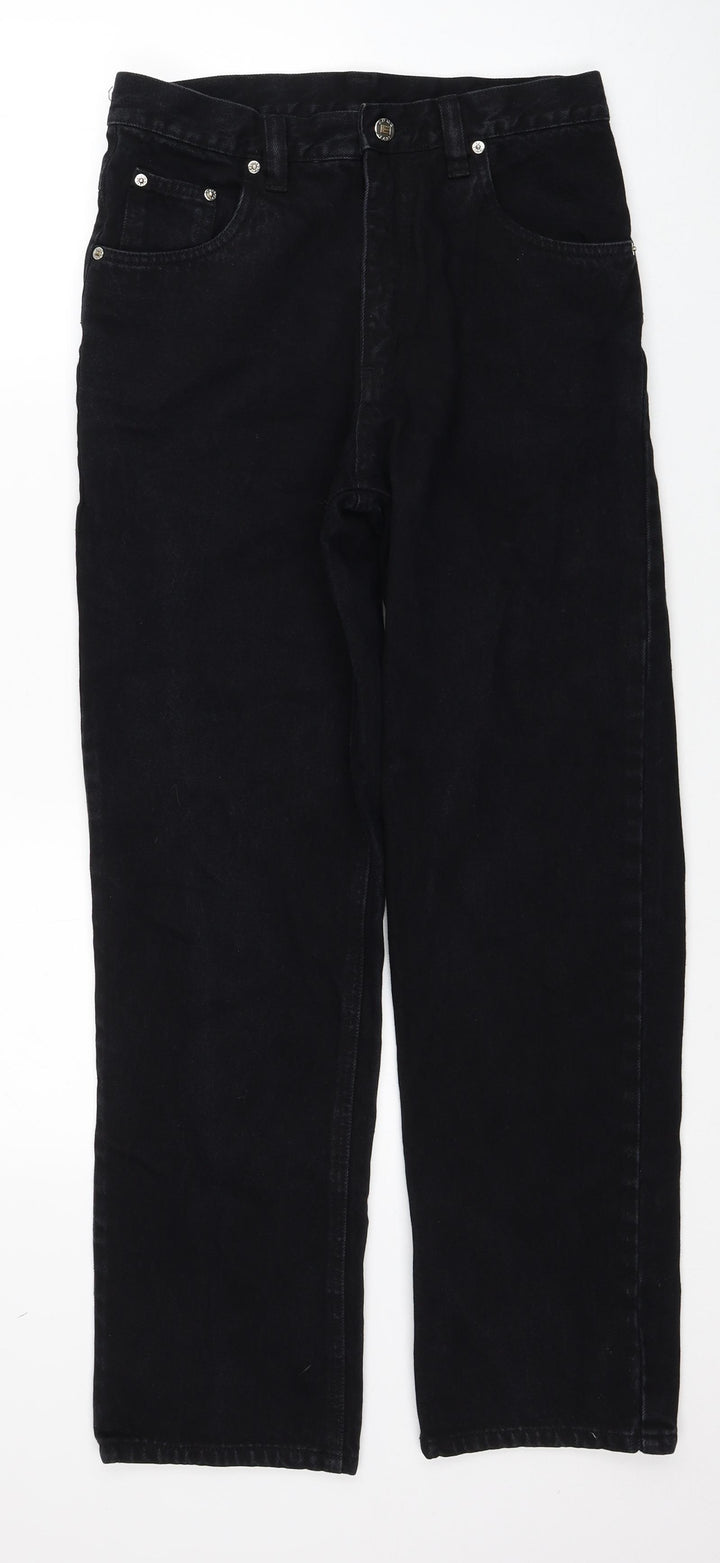 Edge Jeans Womens Black Cotton Straight Jeans Size 30 in L29 in Regular Zip
