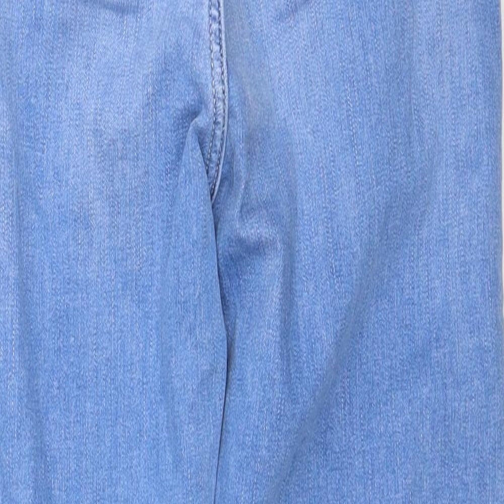 Marks and Spencer Womens Blue Cotton Straight Jeans Size 6 Regular Zip