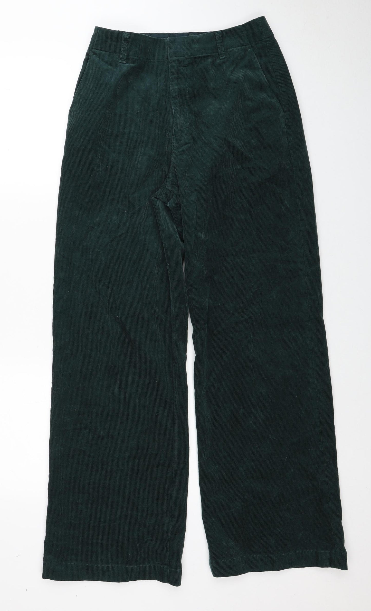 Uniqlo Womens Green Cotton Trousers Size 26 in Regular Zip