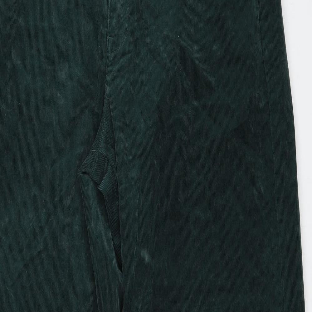 Uniqlo Womens Green Cotton Trousers Size 26 in Regular Zip