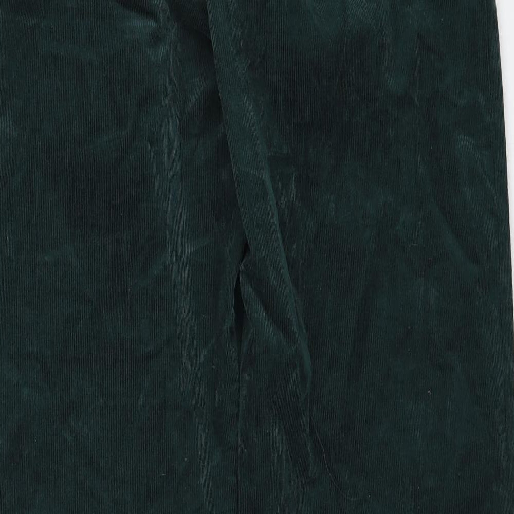 Uniqlo Womens Green Cotton Trousers Size 26 in Regular Zip