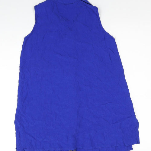 BHS Womens Blue Viscose Basic Tank Size 12 V-Neck